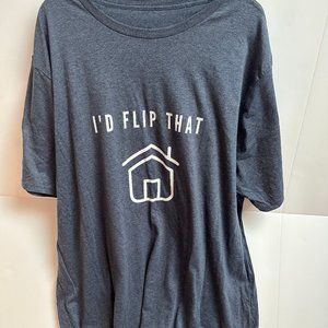 Soft funny graphic tee heather navy